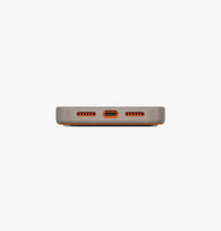 UNIQ Lyden DS dual-tone leatherette case for iPhone 17 Pro Max Flame Orange - bottom cutouts