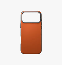 UNIQ Lyden DS dual-tone leatherette case for iPhone 17 Pro Max Flame Orange - case detail