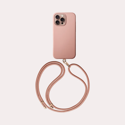 UNIQ Coehl Creme silicone case with strap for iPhone 16 Pro Max Ballet Pink