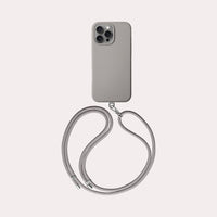 UNIQ Coehl Creme silicone case with strap for iPhone 16 Pro Max Taupe Grey