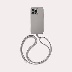 UNIQ Coehl Creme silicone case with strap for iPhone 16 Pro Max Taupe Grey
