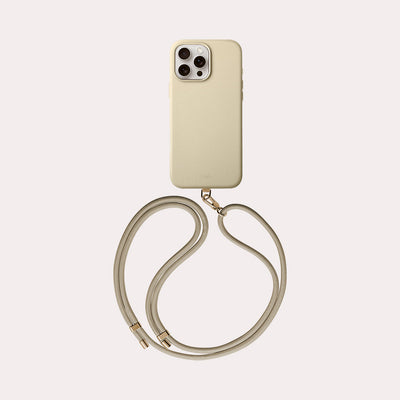UNIQ Coehl Muse leatherette case with strap for iPhone 16 Pro Max Cream