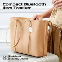 Promate ProTag-1 White smart tracker attached to keys with the included lanyard