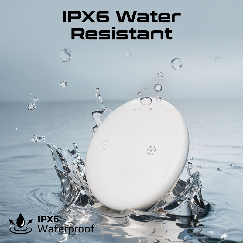 Promate ProTag-1 White tag with replaceable coin cell battery and IPX6 water resistance