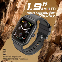 Promate ProWatch-AM19 AMOLED Smartwatch 1.96 inch IP68 Black-Strap