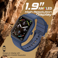 Promate ProWatch-AM19 AMOLED Smartwatch 1.96 inch IP68 Blue-Strap