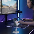 مايكروفون بورودو جيمنغ إيليكس مكثّف RGB بزر تقليل الضوضاء وصوت كرستالي وتوصيل فوري USB-C - أبيض | Porodo Gaming Elyx RGB Condenser Microphone with Noise Suppress Button White