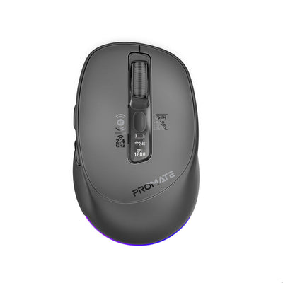 Promate Blix-3M Black triple-mode silent wireless mouse - main view