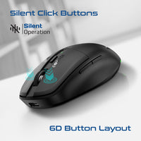 Promate Flixi Black mouse six-button ergonomic design