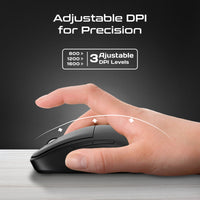 Promate Flixi Black mouse USB-A and USB-C receiver detail
