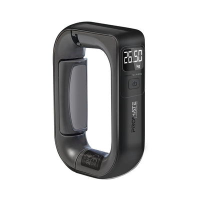 Promate InstaScale-50 Black comfort-grip digital luggage scale - main view