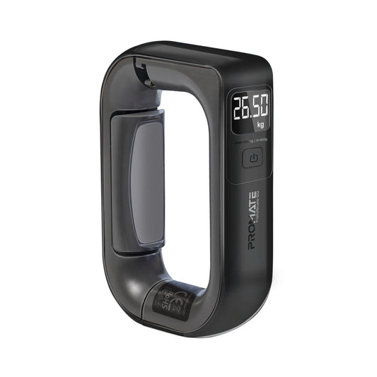 Promate InstaScale-50 Black comfort-grip digital luggage scale - main view