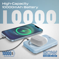 Promate Mavrix-3 MagSafe Wireless Power Bank 10000mAh 15W Blue-Kickstand
