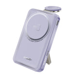 باور بانك بروميت مافريكس 3 لاسلكي MagSafe بسعة 10000 مللي وحامل مدمج - بنفسجي | Promate Mavrix-3 Ultra-Compact 3-in-1 MagSafe Compatible Wireless Charging Power Bank - Purple