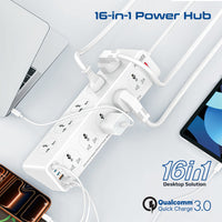 Promate PowerMatrix2-5M عشرة مقابس تيار متردد بحماية للأطفال