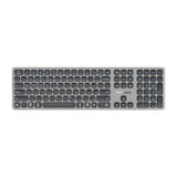كيبورد لاسلكي نحيف بأحرف عربية وثلاثة أوضاع | Promate ProKeys-X2 Full-Size Triple-Mode Slim Wireless Keyboard - EN/AR