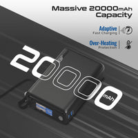 Promate Titan-35W Power Bank 20000mAh 35W TFT Screen Black-Angle