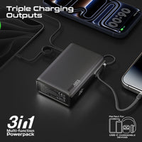 Promate Titan-35W Power Bank 20000mAh 35W TFT Screen Black-Display