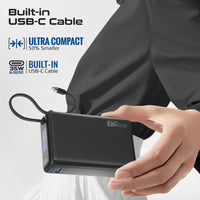Promate Titan-35W Power Bank 20000mAh 35W TFT Screen Black-Ports