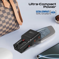 Promate TriPlug-65PD شاحن سفر 65 واط - منفذا USB-C يدعمان Power Delivery