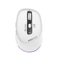 Promate Blix-3M White triple-mode silent wireless mouse - main view