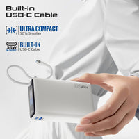 Promate Titan-35W Power Bank 20000mAh 35W TFT Screen White-Ports