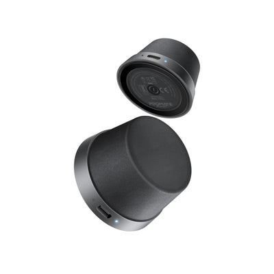 Promate Punch Black mini Bluetooth speaker with MagSafe base - main view