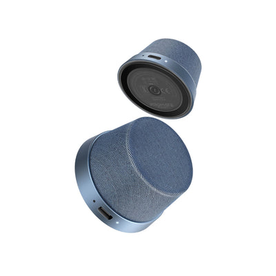 Promate Punch Navy mini Bluetooth speaker with MagSafe base - main view
