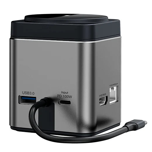 دوكينج ستيشن ويوو Wi-W025 9في1 مع شحن لاسلكي 15W وPD 100W | WiWU 9 in 1 Docking Station Wi-W025 with 15W Wireless Charging & PD 100W