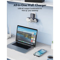 موزّع طاقة راف باور بقدرة شحن 45 واط مع 3 مقابس كهربائية و2 منفذ تايب سي | RAVPower PD 45W Power Outlet Extender with 3 AC Outlets & 2 USB-C Ports