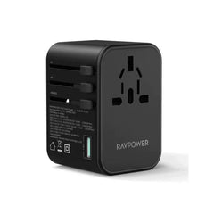 شاحن السفر العالمي راف باور ب 3 منافذ وبقدرة شحن 65 واط | RAVPower 65W Universal Travel Charger 3-Port PD & QC Fast Charging