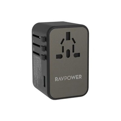 شاحن السفر العالمي راف باور PC1043 ب 4 منافذ وبقدرة شحن 75 واط | RAVPower RP-PC1043 GaN 75W Universal Travel Charger 4-Port