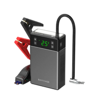 شاحن بطارية سيارة 12000 الف ملي امبير قدرة 800 امبير مع لايت عملاق ومنافذ شحن - RAVPower Jump Starter With Air Compressor 12000mAh