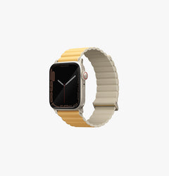 UNIQ Revix Premium Edition reversible leather Apple Watch band Canary Yellow Ivory