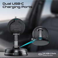 Promate RevoMount-15W منفذا USB-C لترتيب الكيبل
