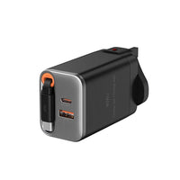 شاحن ويوو هيليكس برو Wi-G027 67W GaN مع كيبل قابل للسحب 70سم ومحولات | WiWU Helix Pro 67W GaN Charger Wi-G027 with 70cm Retractable Cable & Adapters