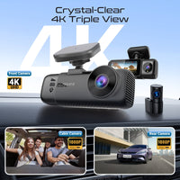 Promate Rovex-S3 dash cam front cabin rear cameras - angle view