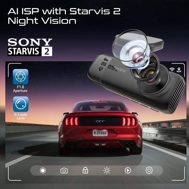 Promate Rovex-S3 front cabin rear camera setup