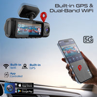 Promate Rovex-S3 dash cam mounted in car windshield