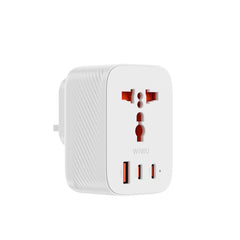 Adaptora rêwîtiyê ya WiWU Power Cube 30W bi 2 portên Type-C û 1 USB-A | Adaptora rêwîtiyê ya WiWU Wi-UA008 30W Power Cube GaN 2C1A+1 Soket – Keyaniya Yekbûyî