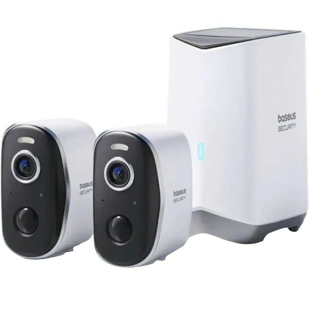 Baseus Security N1 Outdoor Camera 2K 2-Cam Kit White UK | كاميرا بيسوس الأمنية N1 خارجية 2K طقم كاميرتين أبيض UK