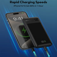 باور بانك راف باور PB1237 بسعة 10,000 مللي امبير وبقدرة شحن سريع 20 واط - اسود | RAVPOWER PB1237 20W 10000mAh Power Bank – Black