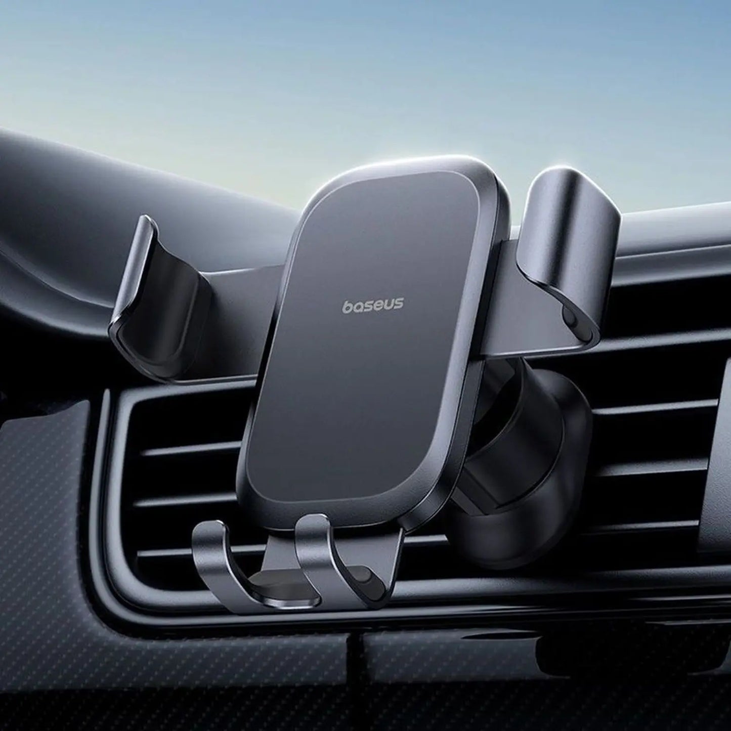 Baseus Metal Age Go Gravity Car Mount Air Outlet Black | حامل سيارة بيسوس Metal Age Go جرافيتي للمكيف أسود
