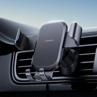 Baseus Metal Age Go Gravity Car Mount Air Outlet Black | حامل سيارة بيسوس Metal Age Go جرافيتي للمكيف أسود