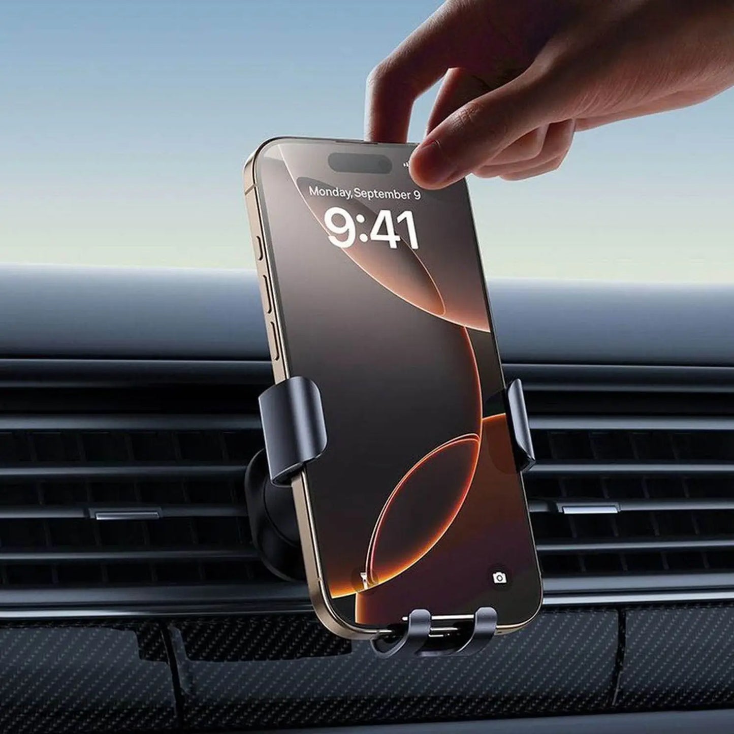Baseus Metal Age Go Gravity Car Mount Air Outlet Black | حامل سيارة بيسوس Metal Age Go جرافيتي للمكيف أسود