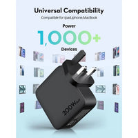 شاحن جداري راف باور PC1088 بقدرة 200 واط مع 4 منافذ - اسود | Ravpower Wall Charger Black PC1088 200W 4-Port