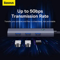 Baseus UltraJoy 5-Port HUB Space Grey - هاب بيسوس الترا جوي 5 منافذ رمادي