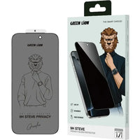 واقي شاشة بحماية خصوصية 9H لآيفون 17 برو - أسود | Green Lion 9H Steve Privacy Screen Protector for iP 17 Pro - Black