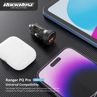 Şarjêra Otomobîlê ya Rockrose 30W Du Port - PD &amp; QC 3.0