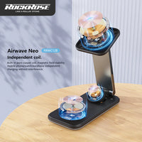 شاحن روك روز 3 في 1 المغناطيسي اللاسلكي قابل للطي | RockRose 3 in 1 Foldable Wireless MAGSAFE Charging Stand